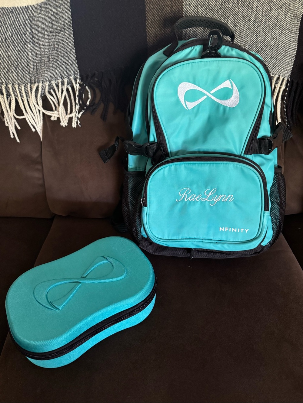 NFINITY Cheer Backpack & Make-up Case in Teal